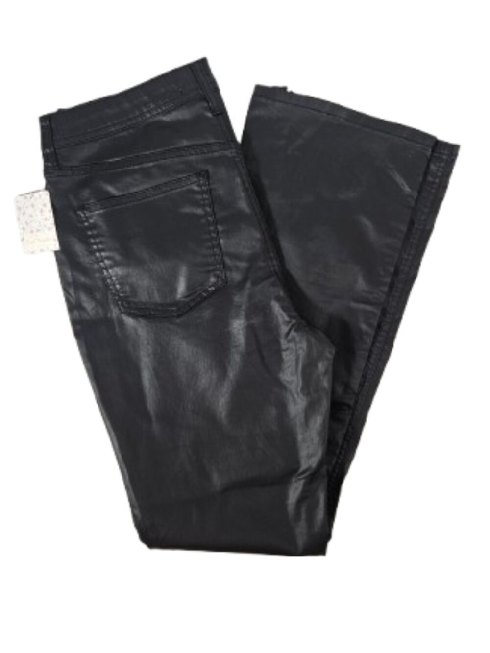 Free People Black Faux Leather Long Pants Women's Size 32 We the Free OB1026014